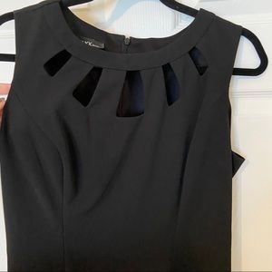 Black cut out flare dress